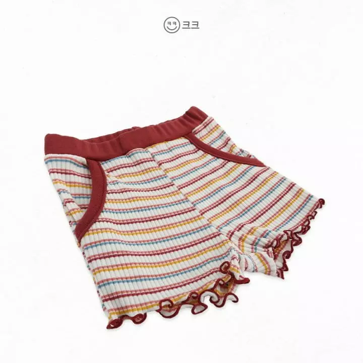 Kk - Korean Children Fashion - #childofig - Stripes Rib Top Bottom Set - 10