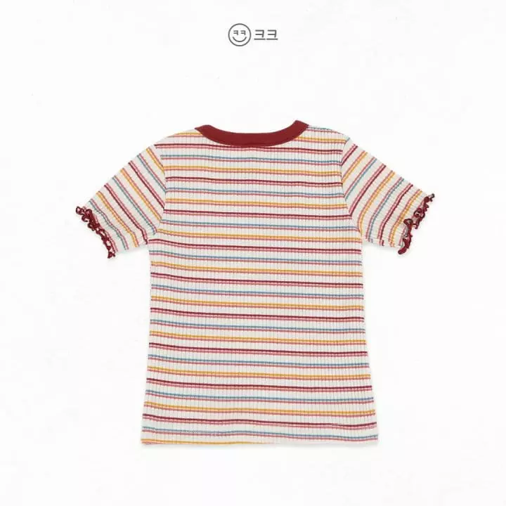 Kk - Korean Children Fashion - #littlefashionista - Stripes Rib Top Bottom Set - 6