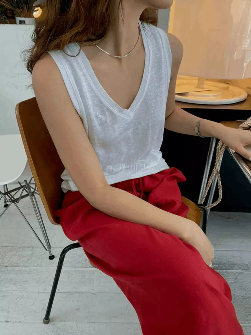 Knock - Korean Women Fashion - #momslook - Linen Sleeveless - 3