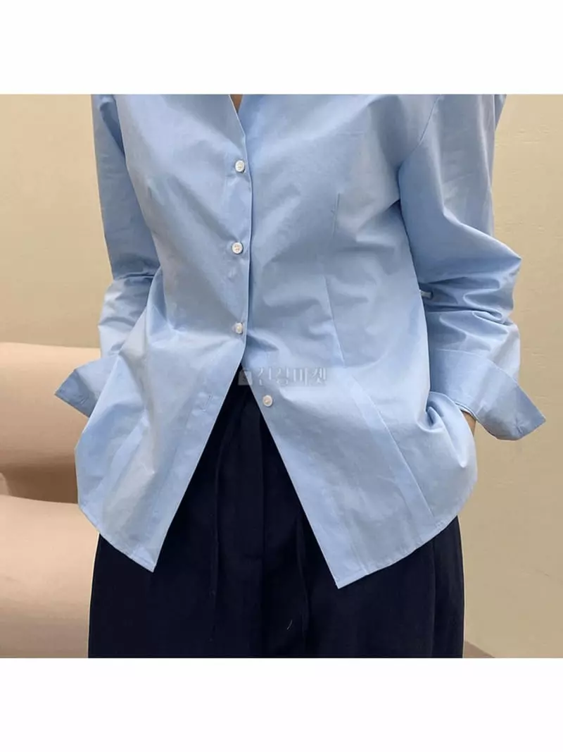 Knock - Korean Women Fashion - #momslook - Slit Shirt