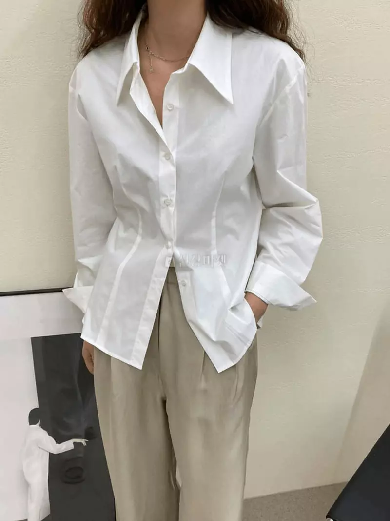 Knock - Korean Women Fashion - #momslook - Slit Shirt - 3