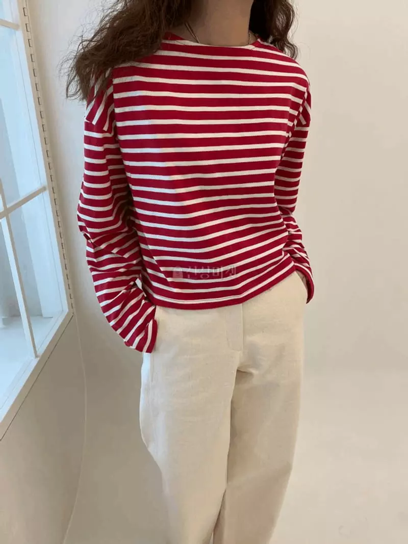 Knock - Korean Women Fashion - #momslook - Stripes Tee