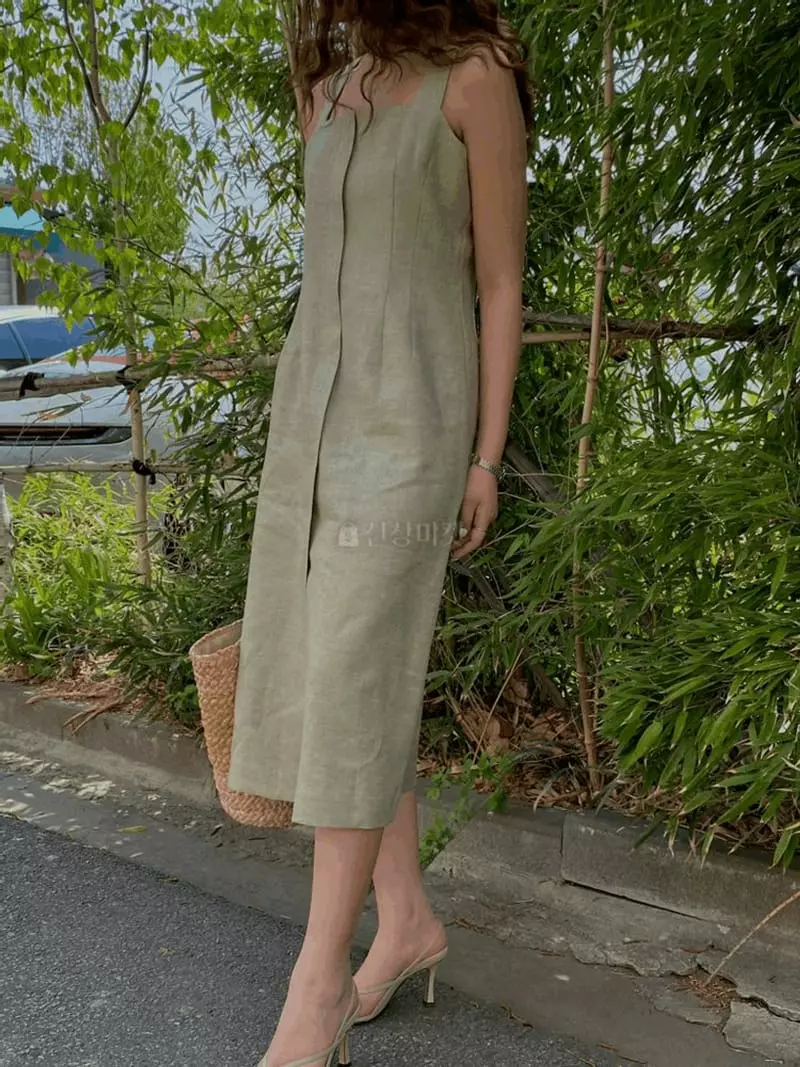 Knock - Korean Women Fashion - #thatsdarling - Linen Rora One-piece - 3