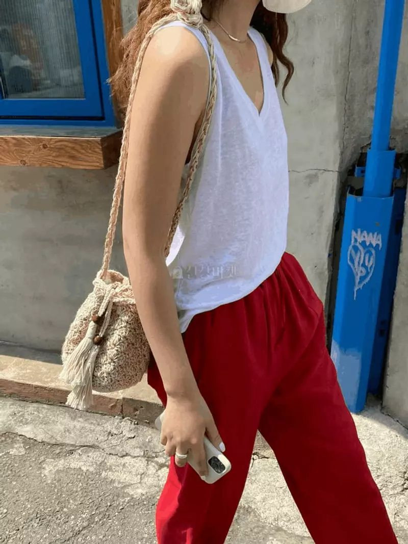 Knock - Korean Women Fashion - #womensfashion - Linen Sleeveless - 2