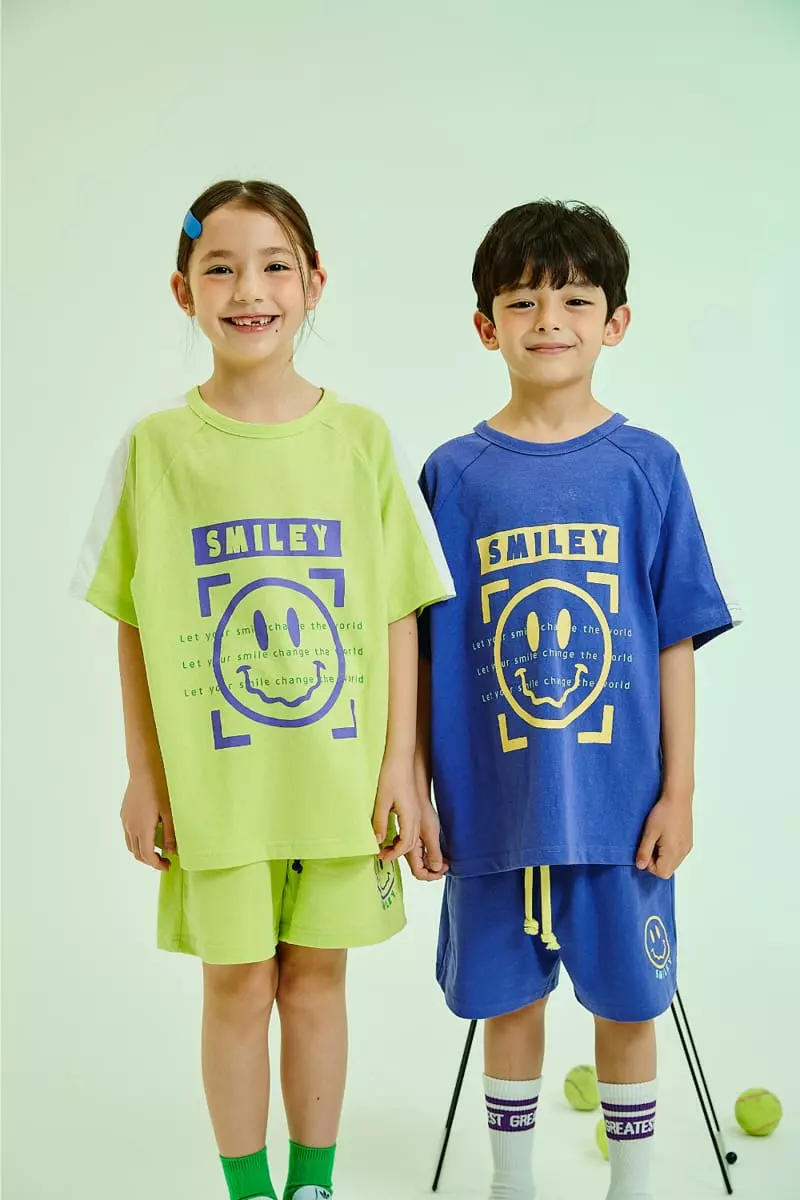 Kokoyarn - Korean Children Fashion - #kidsshorts - Smile Top Bottom Set - 2