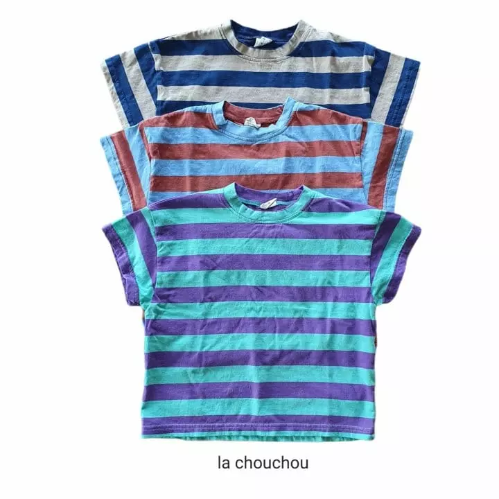 La Chouchou - Korean Children Fashion - #discoveringself - Big Stripes Tee - 4