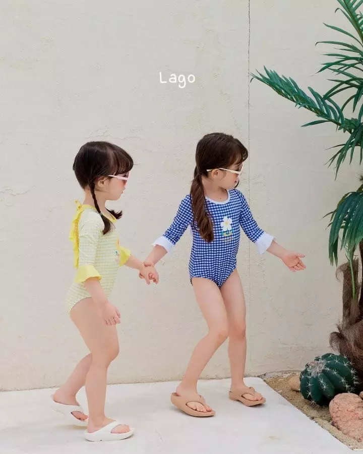 Lago - Korean Children Fashion - #Kfashion4kids - Carrot Flower One-piece Swimwear - 9
