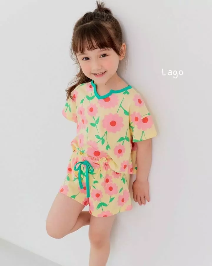 Lago - Korean Children Fashion - #childofig - Flower Top Bottom Set - 10
