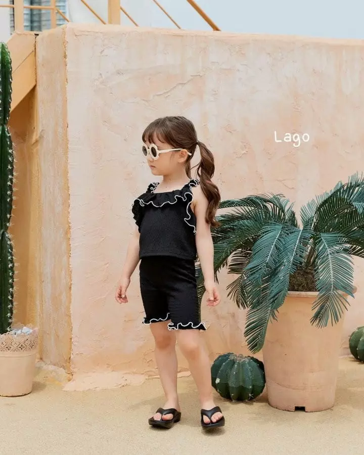 Lago - Korean Children Fashion - #childrensboutique - Frinkle Top Bottom Set - 10