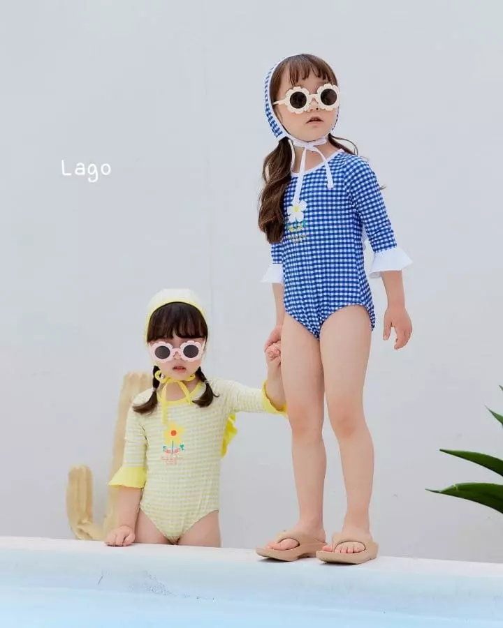 Lago - Korean Children Fashion - #childrensboutique - Carrot Flower One-piece Swimwear - 2