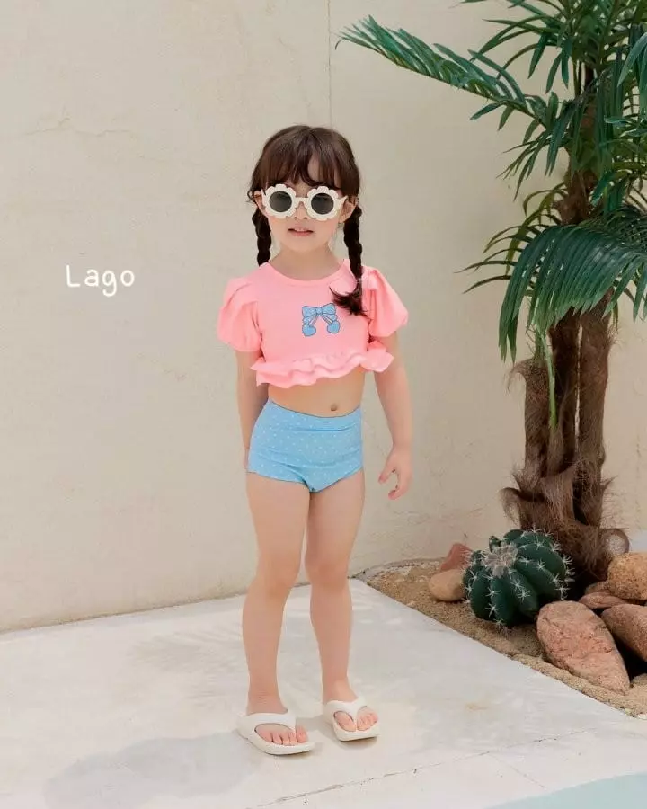 Lago - Korean Children Fashion - #childrensboutique - Ribbon Bikini Swimwear