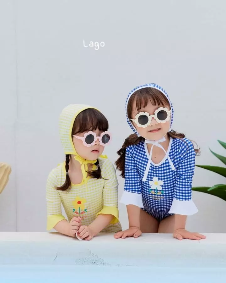 Lago - Korean Children Fashion - #designkidswear - Carrot Flower One-piece Swimwear - 3