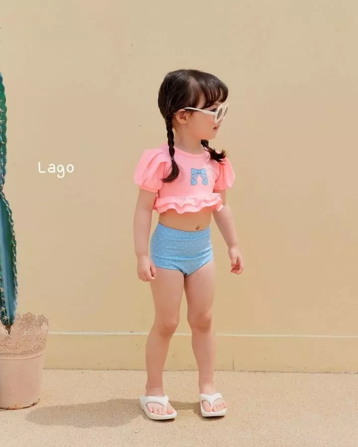 Lago - Korean Children Fashion - #designkidswear - Ribbon Bikini Swimwear - 2