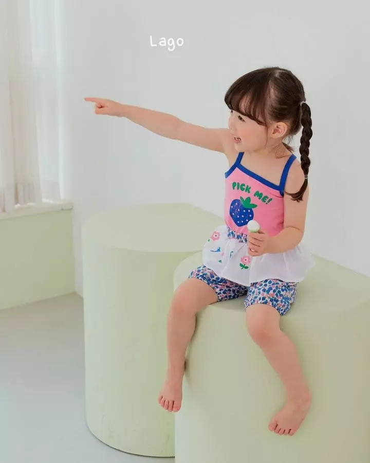 Lago - Korean Children Fashion - #discoveringself - Strawberry Apron Pants