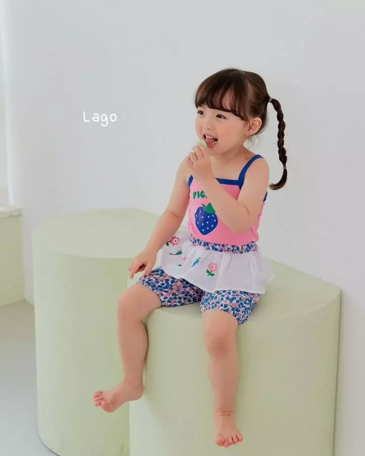 Lago - Korean Children Fashion - #fashionkids - Strawberry Apron Pants - 2