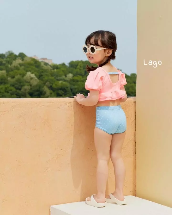 Lago - Korean Children Fashion - #discoveringself - Ribbon Bikini Swimwear - 4