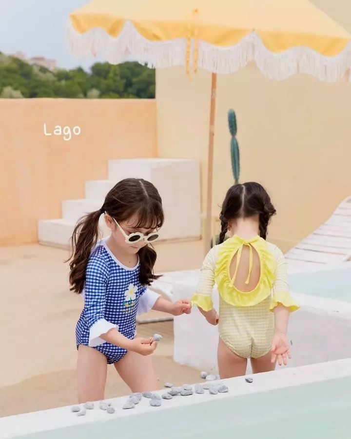 Lago - Korean Children Fashion - #kidsshorts - Carrot Flower One-piece Swimwear - 6