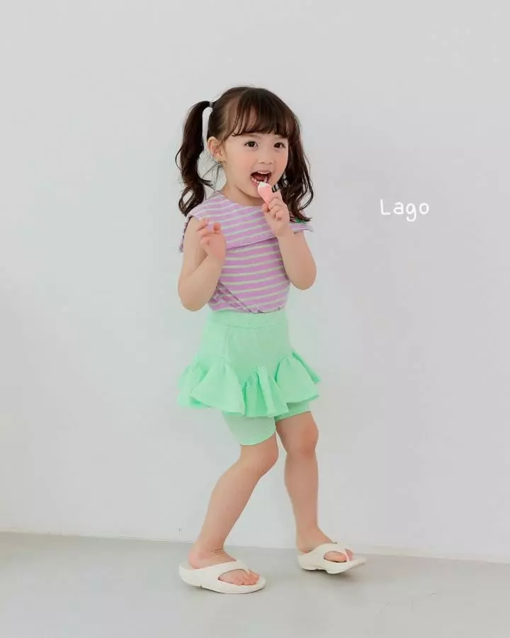 Lago - Korean Children Fashion - #kidzfashiontrend - Neon Flower Skirt Leggings - 8