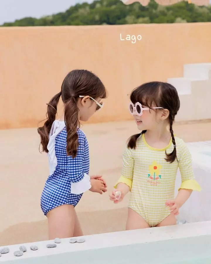 Lago - Korean Children Fashion - #kidzfashiontrend - Carrot Flower One-piece Swimwear - 8