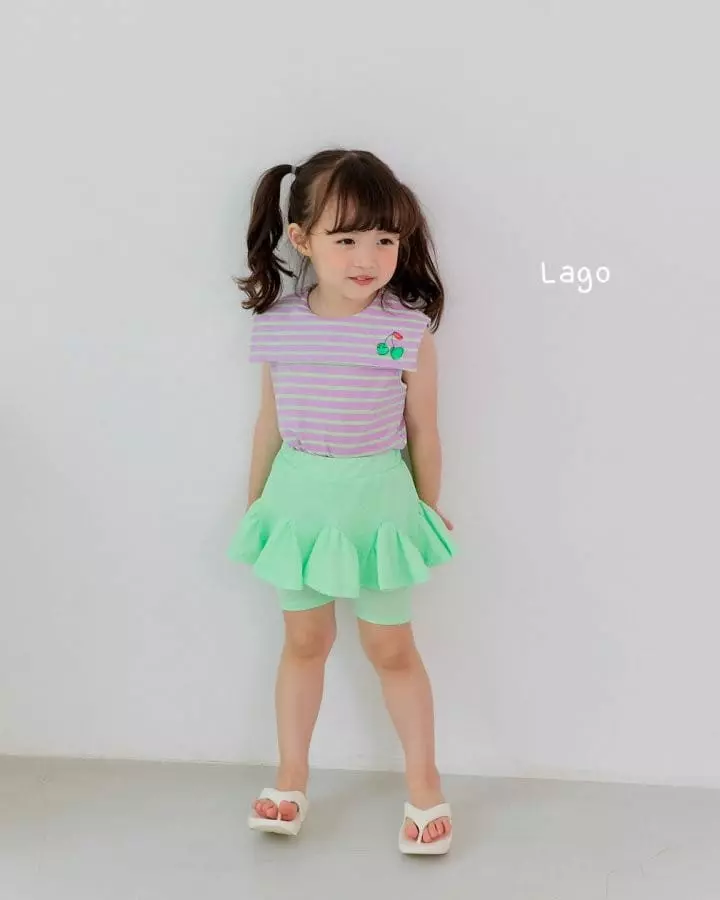 Lago - Korean Children Fashion - #littlefashionista - Neon Flower Skirt Leggings - 10