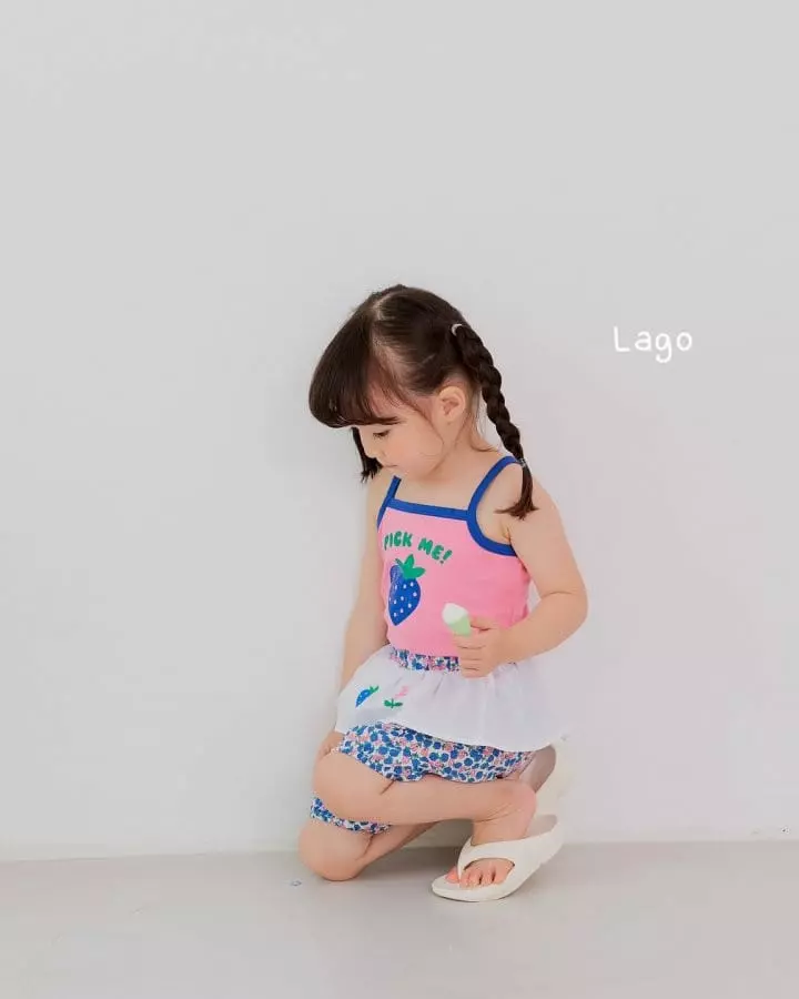 Lago - Korean Children Fashion - #littlefashionista - Strawberry Apron Pants - 7