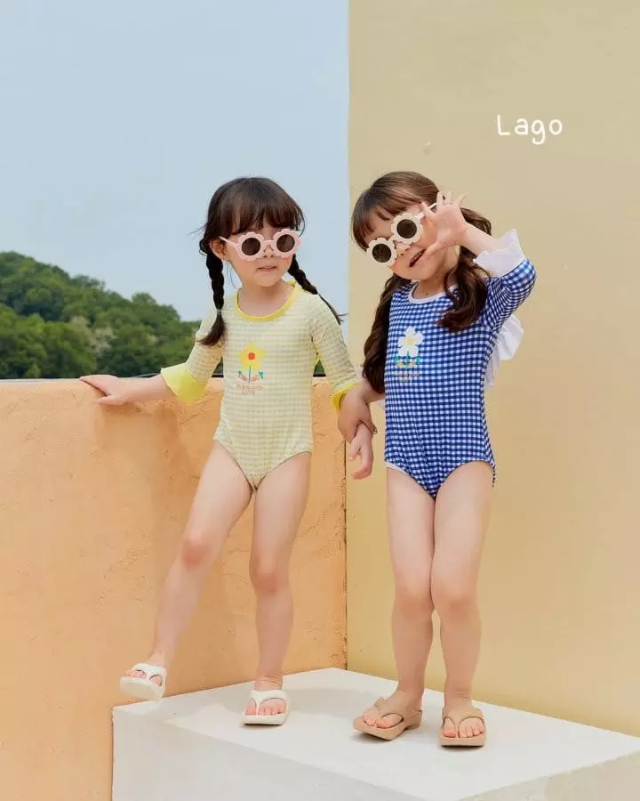 Lago - Korean Children Fashion - #littlefashionista - Carrot Flower One-piece Swimwear - 10