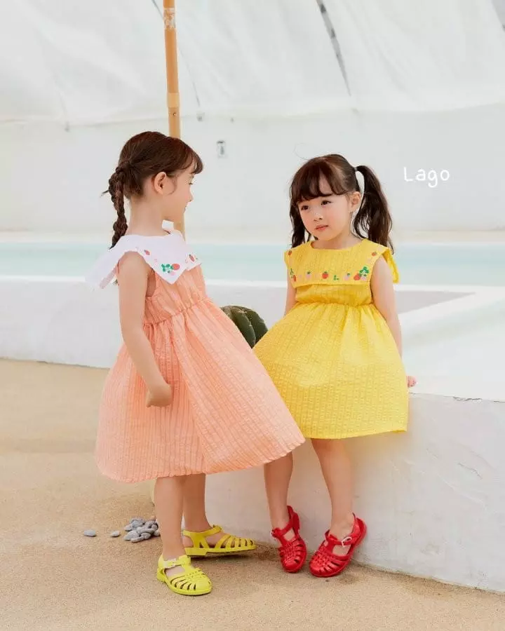 Lago - Korean Children Fashion - #magicofchildhood - Strawberry Cape One-piece