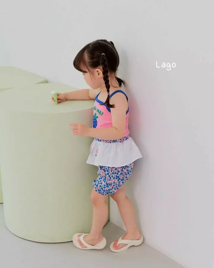 Lago - Korean Children Fashion - #magicofchildhood - Strawberry Apron Pants - 8