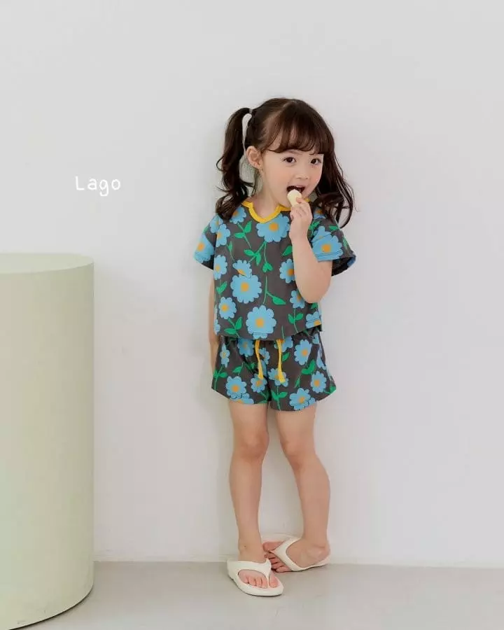 Lago - Korean Children Fashion - #magicofchildhood - Flower Top Bottom Set - 6