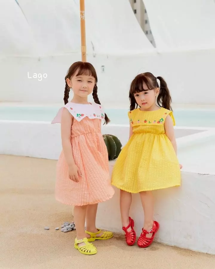 Lago - Korean Children Fashion - #minifashionista - Strawberry Cape One-piece - 2