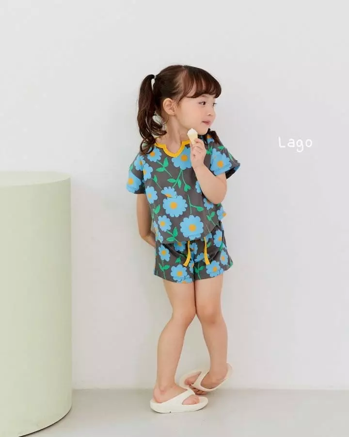Lago - Korean Children Fashion - #minifashionista - Flower Top Bottom Set - 7