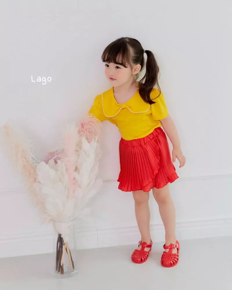Lago - Korean Children Fashion - #minifashionista - Wrap Wrinkle Skirt - 5