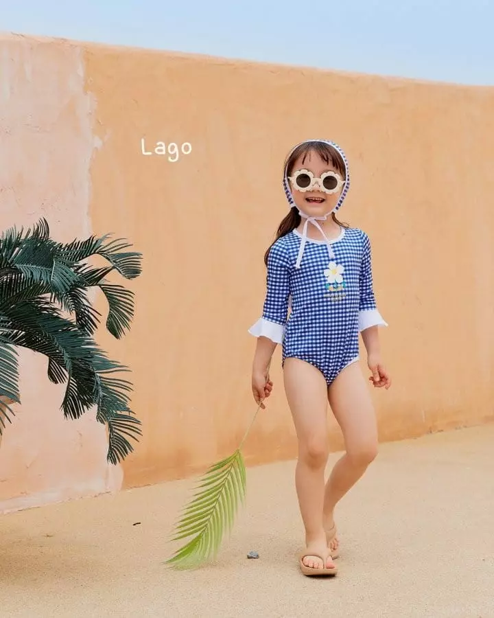 Lago - Korean Children Fashion - #minifashionista - Carrot Flower One-piece Swimwear - 12