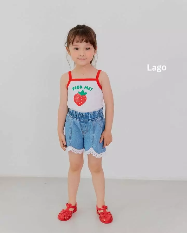 Lago - Korean Children Fashion - #minifashionista - Lace Frill Denim Shorts - 9