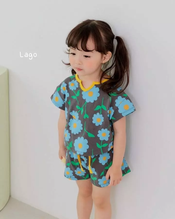Lago - Korean Children Fashion - #prettylittlegirls - Flower Top Bottom Set - 8