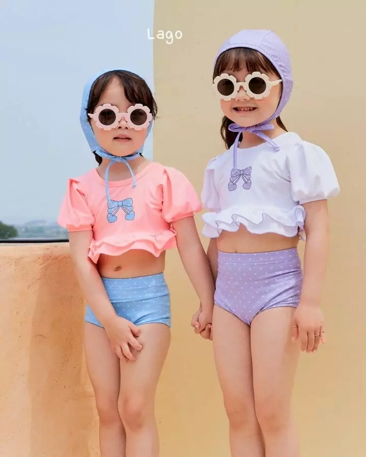 Lago - Korean Children Fashion - #prettylittlegirls - Ribbon Bikini Swimwear - 12
