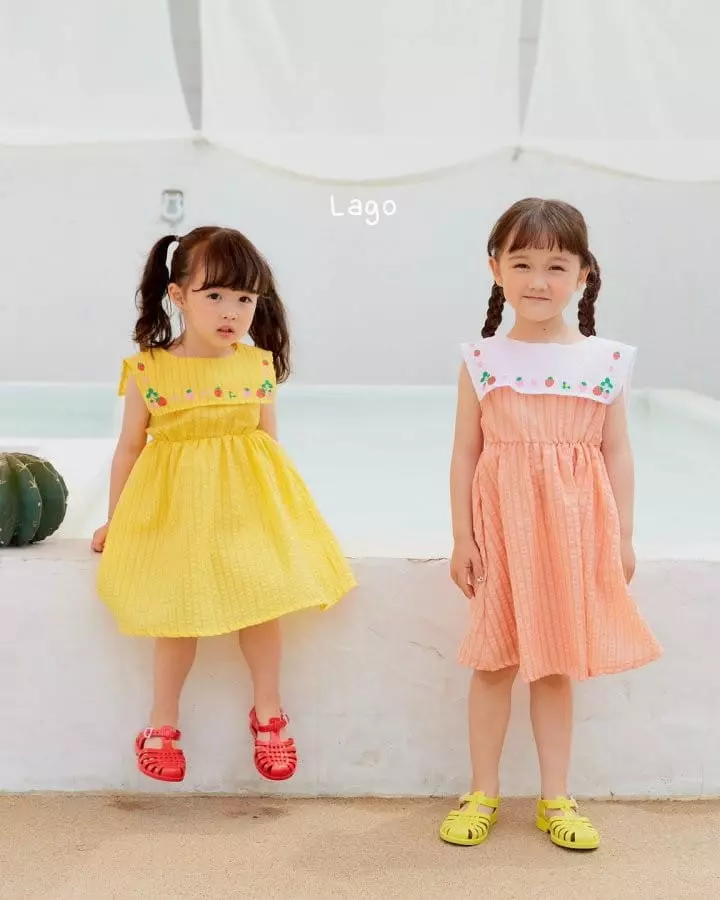 Lago - Korean Children Fashion - #prettylittlegirls - Strawberry Cape One-piece - 4