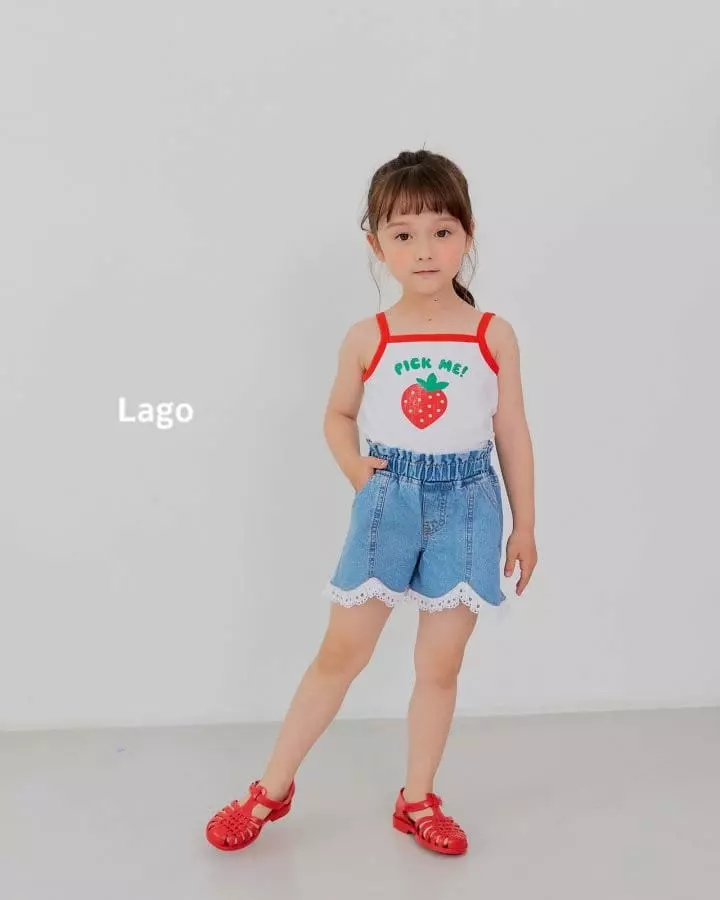 Lago - Korean Children Fashion - #todddlerfashion - Lace Frill Denim Shorts - 11