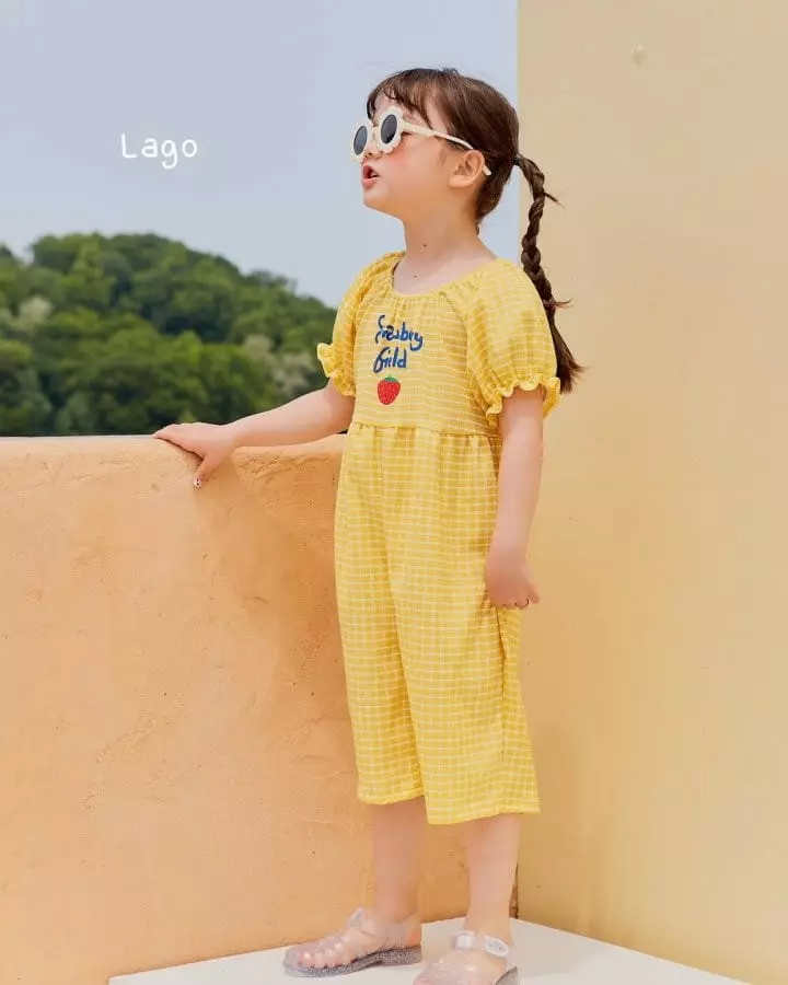Lago - Korean Children Fashion - #todddlerfashion - Strawberry Jumpsuit - 4