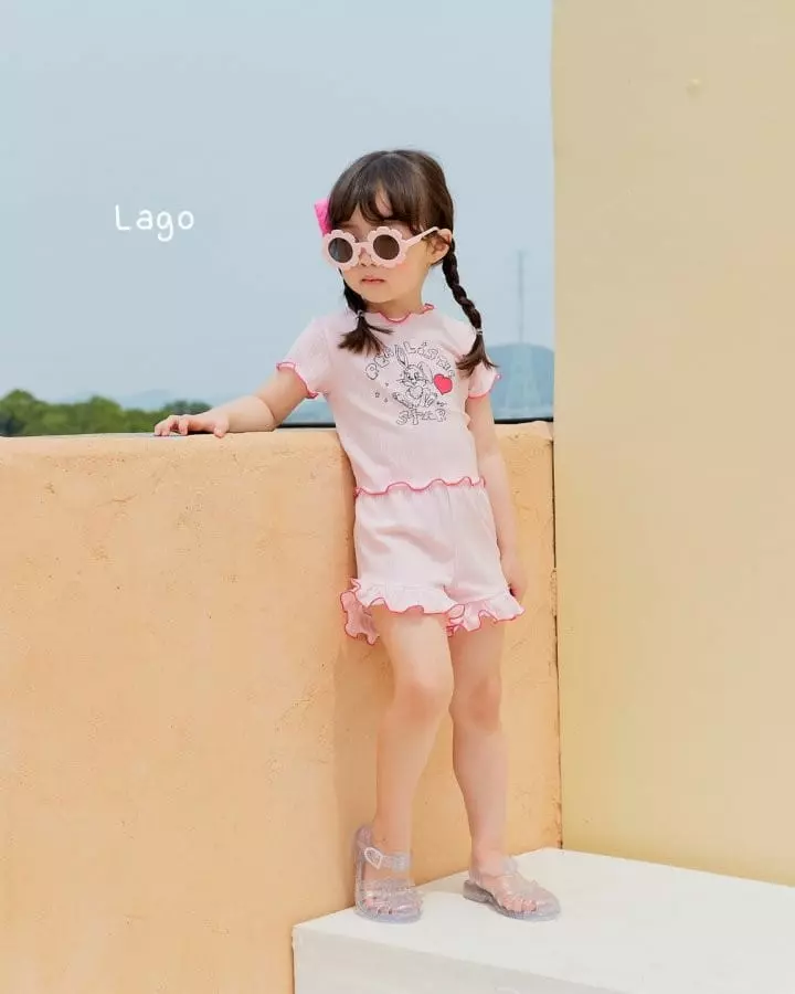 Lago - Korean Children Fashion - #toddlerclothing - Cuty Top Bottom Set