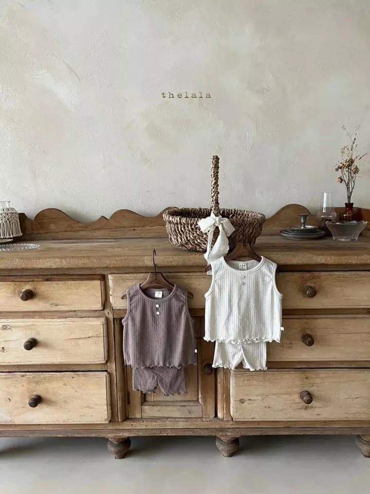 Lala - Korean Children Fashion - #designkidswear - Oat Top Bottom Set - 2