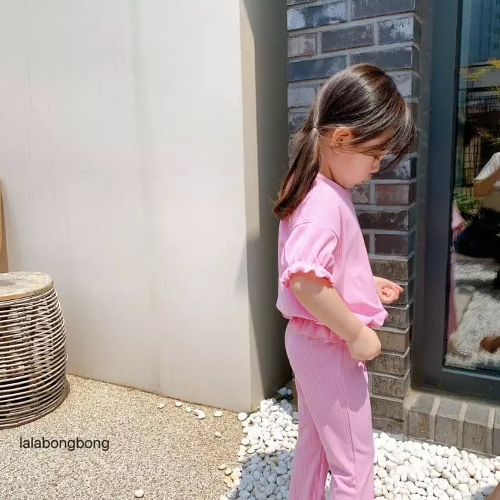 Lalabongbong - Korean Children Fashion - #Kfashion4kids - Cotton Candy Top Bottom Set - 2