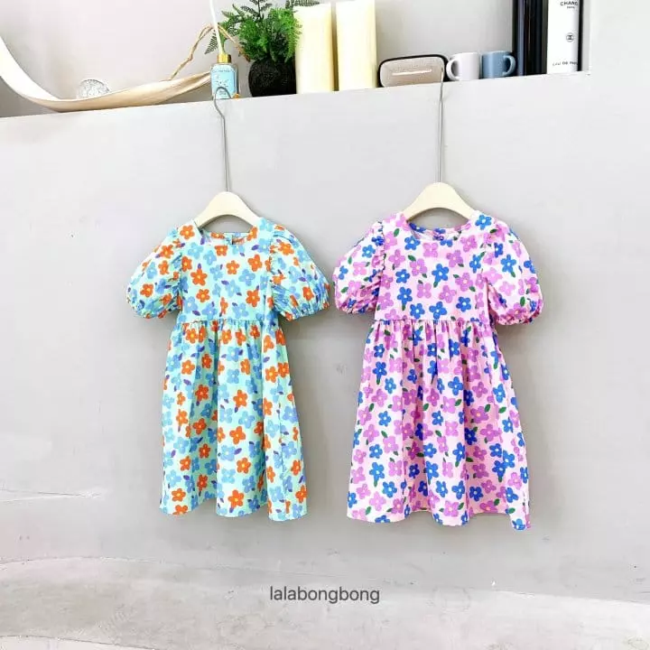Lalabongbong - Korean Children Fashion - #childofig - Square Flower One-piece