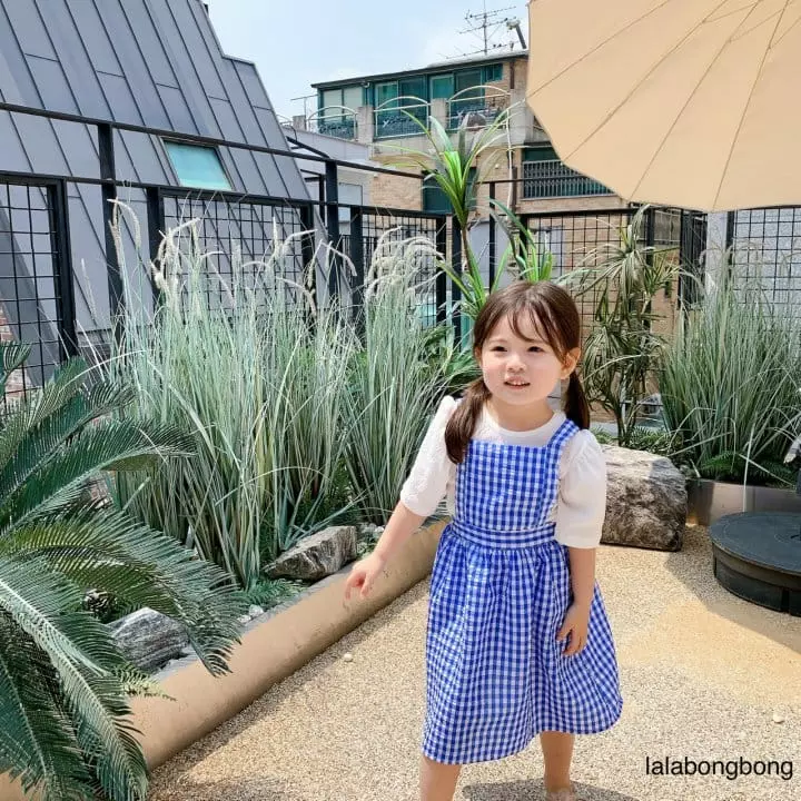 Lalabongbong - Korean Children Fashion - #childofig - Check Dungarees One-piece - 12