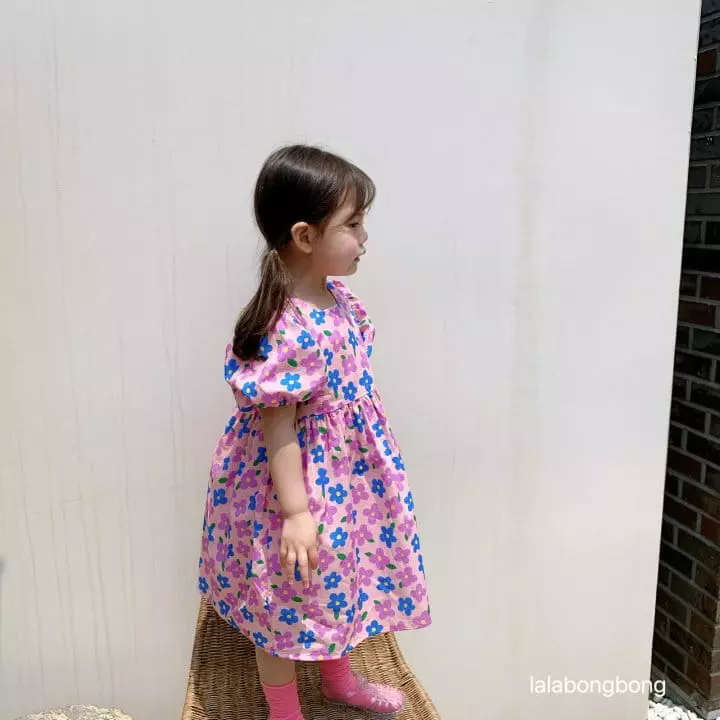 Lalabongbong - Korean Children Fashion - #magicofchildhood - Square Flower One-piece - 11
