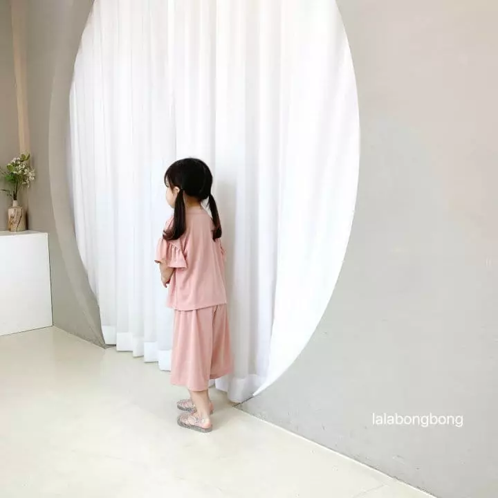 Lalabongbong - Korean Children Fashion - #magicofchildhood - Shirring Capri Top Bottom Set - 3