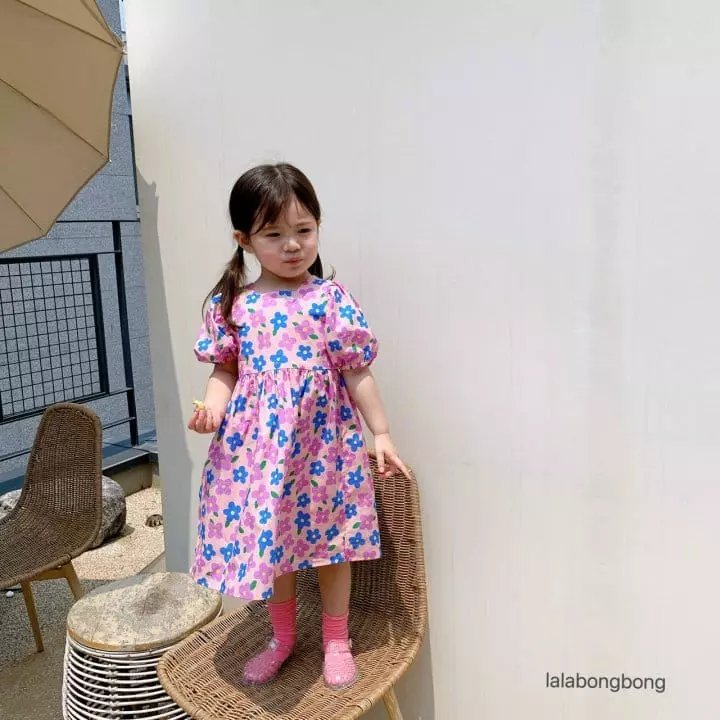 Lalabongbong - Korean Children Fashion - #minifashionista - Square Flower One-piece - 12