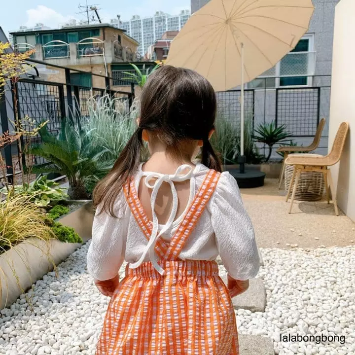 Lalabongbong - Korean Children Fashion - #minifashionista - Check Dungarees One-piece - 7