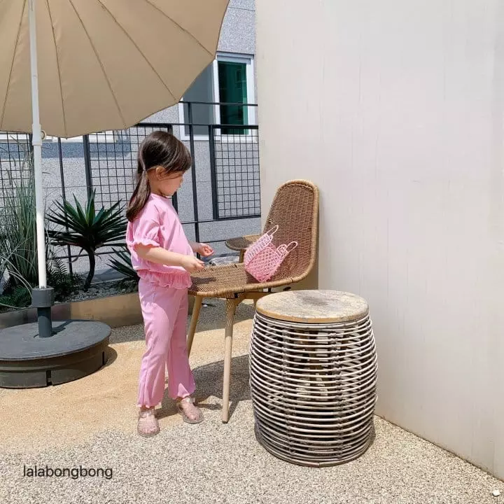 Lalabongbong - Korean Children Fashion - #minifashionista - Cotton Candy Top Bottom Set - 5