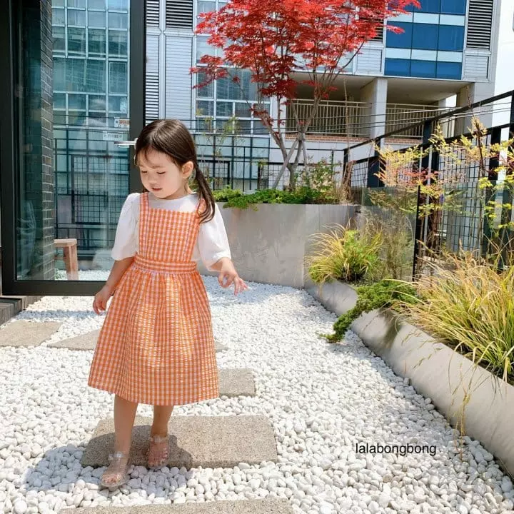 Lalabongbong - Korean Children Fashion - #stylishchildhood - Check Dungarees One-piece - 11